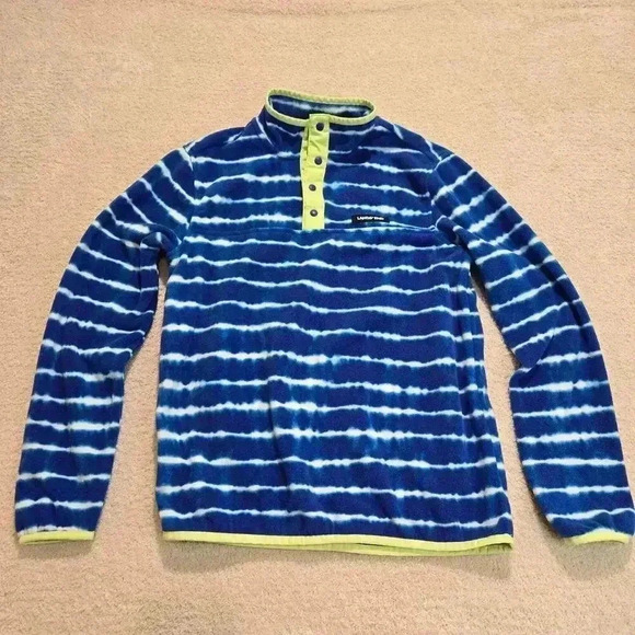 Lands' End Heritage Fleece Snap neck Pullover Boys 14-16 XL Activewear - Picture 1 of 11